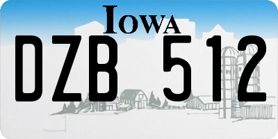 IA license plate DZB512