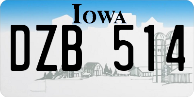 IA license plate DZB514