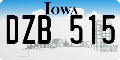 IA license plate DZB515