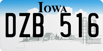 IA license plate DZB516