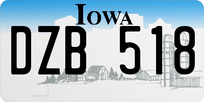 IA license plate DZB518