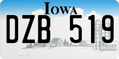 IA license plate DZB519