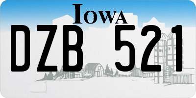 IA license plate DZB521
