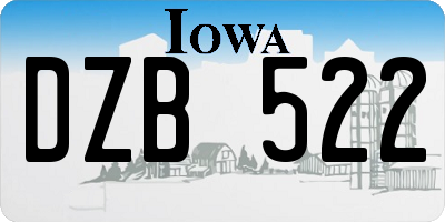 IA license plate DZB522