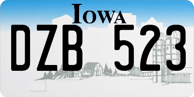 IA license plate DZB523