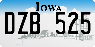 IA license plate DZB525