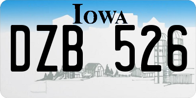 IA license plate DZB526