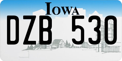 IA license plate DZB530