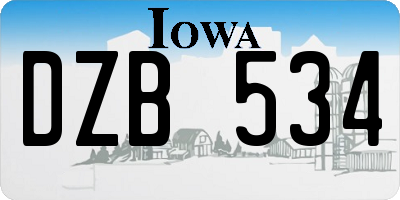 IA license plate DZB534