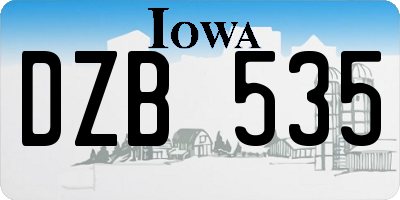 IA license plate DZB535