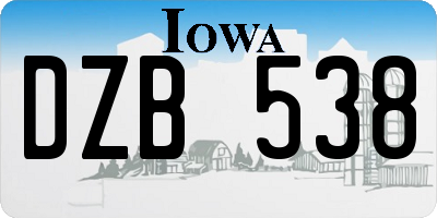 IA license plate DZB538