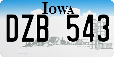 IA license plate DZB543