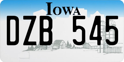 IA license plate DZB545