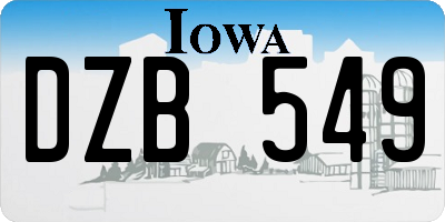 IA license plate DZB549