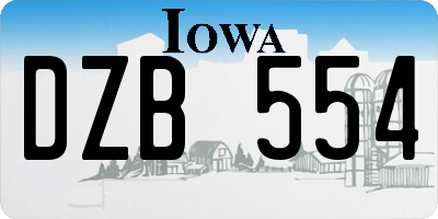 IA license plate DZB554