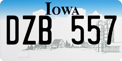 IA license plate DZB557