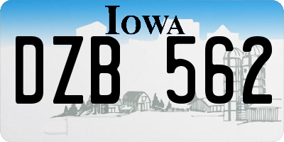 IA license plate DZB562