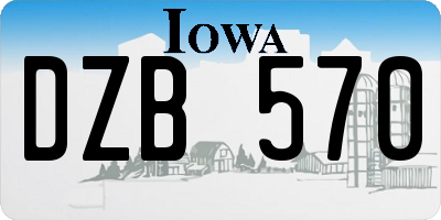 IA license plate DZB570