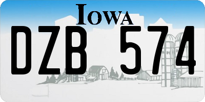 IA license plate DZB574