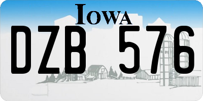 IA license plate DZB576