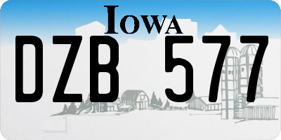 IA license plate DZB577