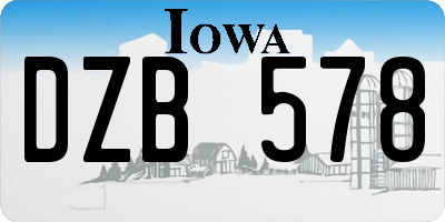 IA license plate DZB578