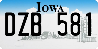 IA license plate DZB581