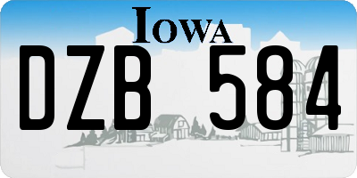 IA license plate DZB584