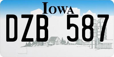 IA license plate DZB587
