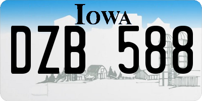 IA license plate DZB588