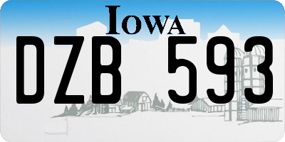 IA license plate DZB593