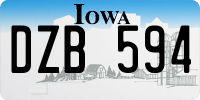 IA license plate DZB594