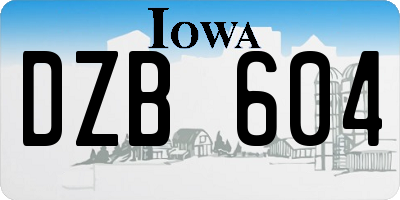 IA license plate DZB604