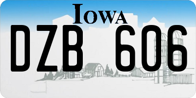IA license plate DZB606