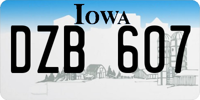 IA license plate DZB607