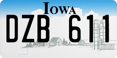 IA license plate DZB611