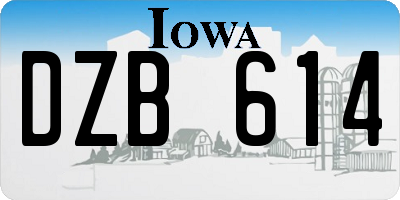 IA license plate DZB614