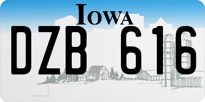 IA license plate DZB616