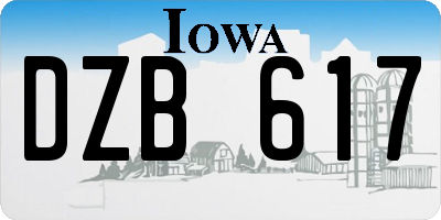 IA license plate DZB617