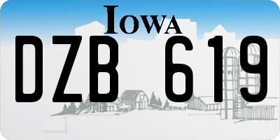 IA license plate DZB619