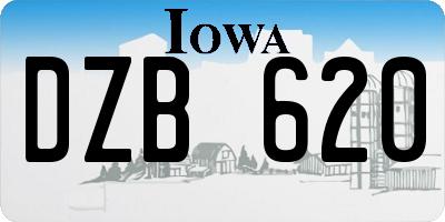 IA license plate DZB620