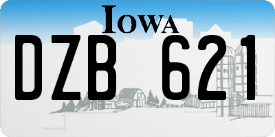 IA license plate DZB621
