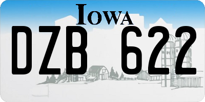 IA license plate DZB622