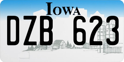 IA license plate DZB623