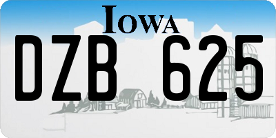 IA license plate DZB625