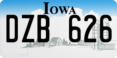 IA license plate DZB626