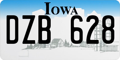 IA license plate DZB628