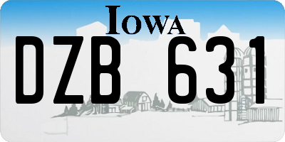 IA license plate DZB631