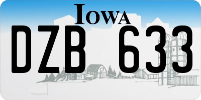 IA license plate DZB633