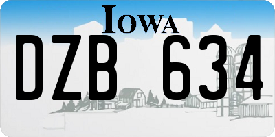 IA license plate DZB634